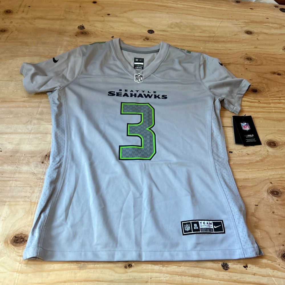Nike On Field Seattle Seahawks Russell Wilson 3 Gray Adult Medium NWT